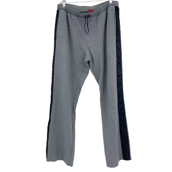 Burberry Sports Perforated Logo Stripped Jersey Sweatpants In Grey Size L - Picture 1 of 7